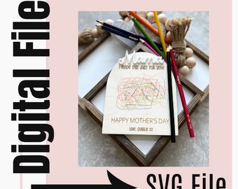 SVG Mother's Day kid Art Craft File | Mother's Day Digital File | SVG File | Mother's Day svg | Mother's Day Laser File | Glowforge File