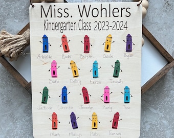 Personalized Teacher's Class Gift | End of Year Class Gift | Teacher Appreciation Gift | Crayons Print | Unique Gifts For Teachers