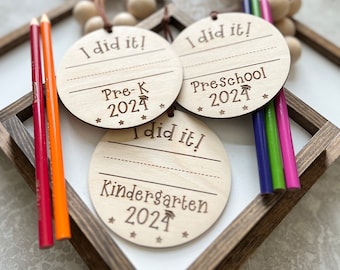 Kindergarten and Preschool Graduation Ornaments | Child's Handwriting | Keepsake Class of 2024 graduation Christmas | Graduation Memories