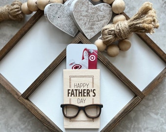 Father’s Day Gift Card Holder | Eye Glasses Gift Card Holder | Gift Present for Dad | Grandpa Gift Card | Money Holder | Sustainable Gift