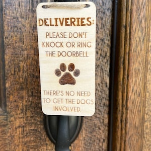 Dogs Doorbell Sign Don't Ring the Doorbell Don't Knock Sign Delivery ...