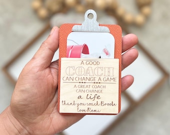 Basketball Clipboard Gift Card Holder | Coach Appreciation Gift |End of Season Thank you Gift |Textured Pattern Basketball Coach Gift holder