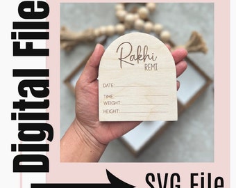 Birth announcement SVG file | Birth Stats svg file | Custom Baby Name Sign svg | Name Reveal SVG | Hospital Sign SVG File | Glowforge File