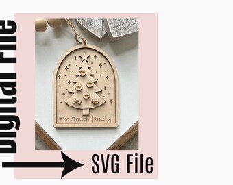 Customized Christmas Tree Ornament SVG Laser File | Christmas Decor SVG | Glowforge Svg | Christmas Tree Svg | Christmas Ornament SVG File