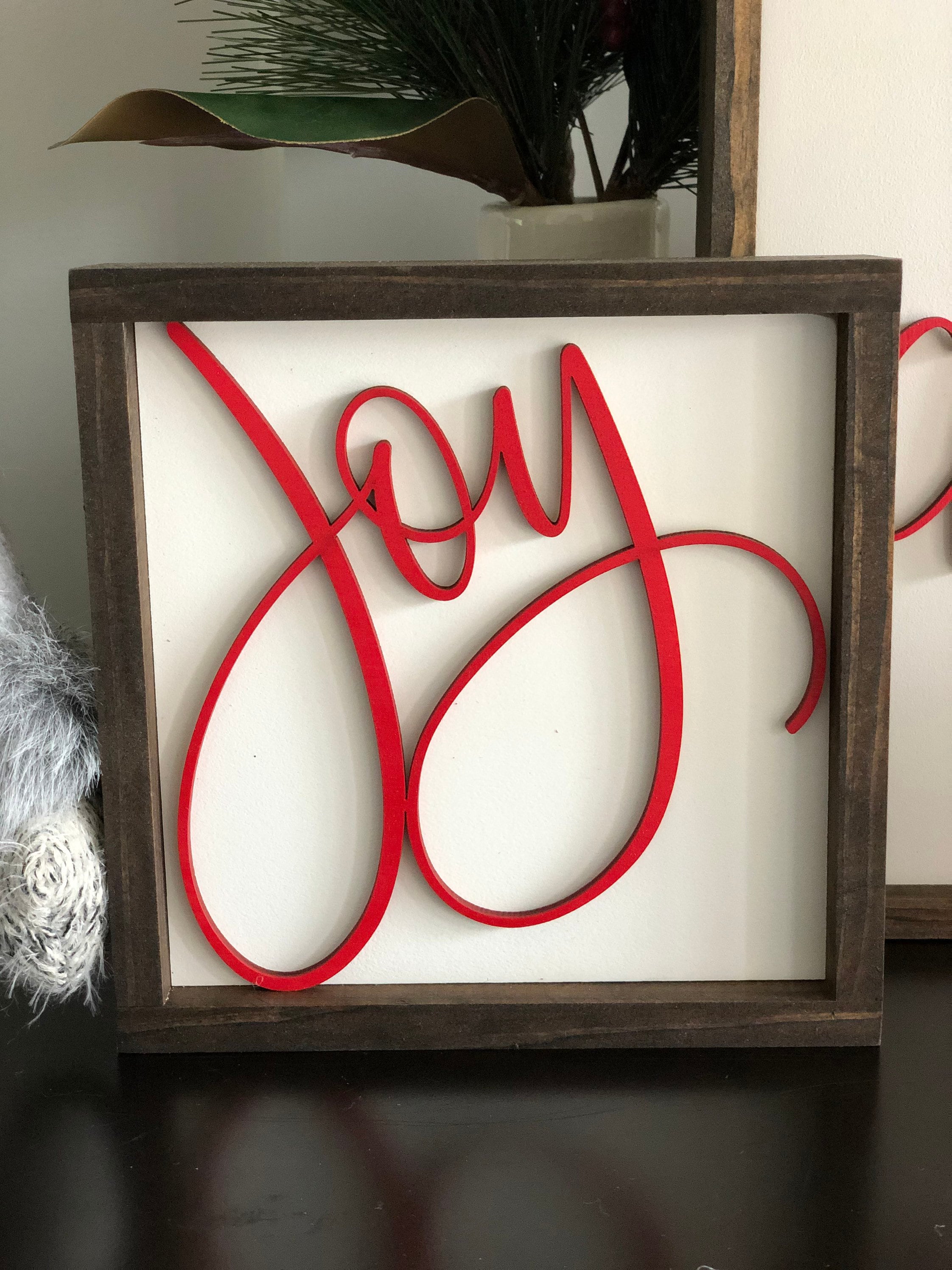 Joy Wood Sign Christmas Joy Wall Decor Joy Wreath Decor Etsy