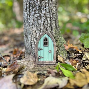 Fairy Door in Mossy green | Goblin fairy door | Baseboard Mouse Door | Fairy Door for tree | Whimsical Garden Fairy Door | Mouse Fairy Door