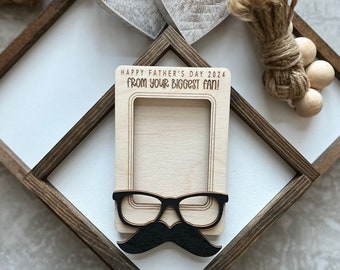 Father's Day Fridge Photo Magnet | Father's Day Gift | Mustache Photo Frame | Gift for Dad | Gift for Grandpa | Funny Father's Day Pic Frame