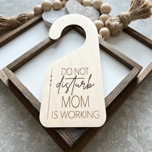 Mom Working Door Hanger | Meeting In Progress Sign | Please Do Not Disturb Sign | Home Office | At Work Sign | Do Not Disturb Door Hanger