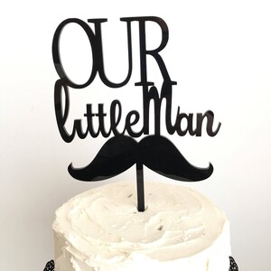 Little Man Cake Topper | Black Acrylic Cake Topper | Oh Boy Cake Topper ...