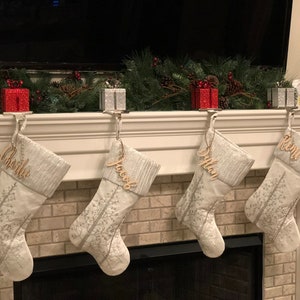 Personalized Stocking Name Tag, Christmas Wooden Custom Name Stocking
