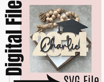 2024 Graduation svg File | Graduation Signature Sign SVG File | Grad Engrave File | Digital File SVG Laser Cut File | Class of 2024 SVG