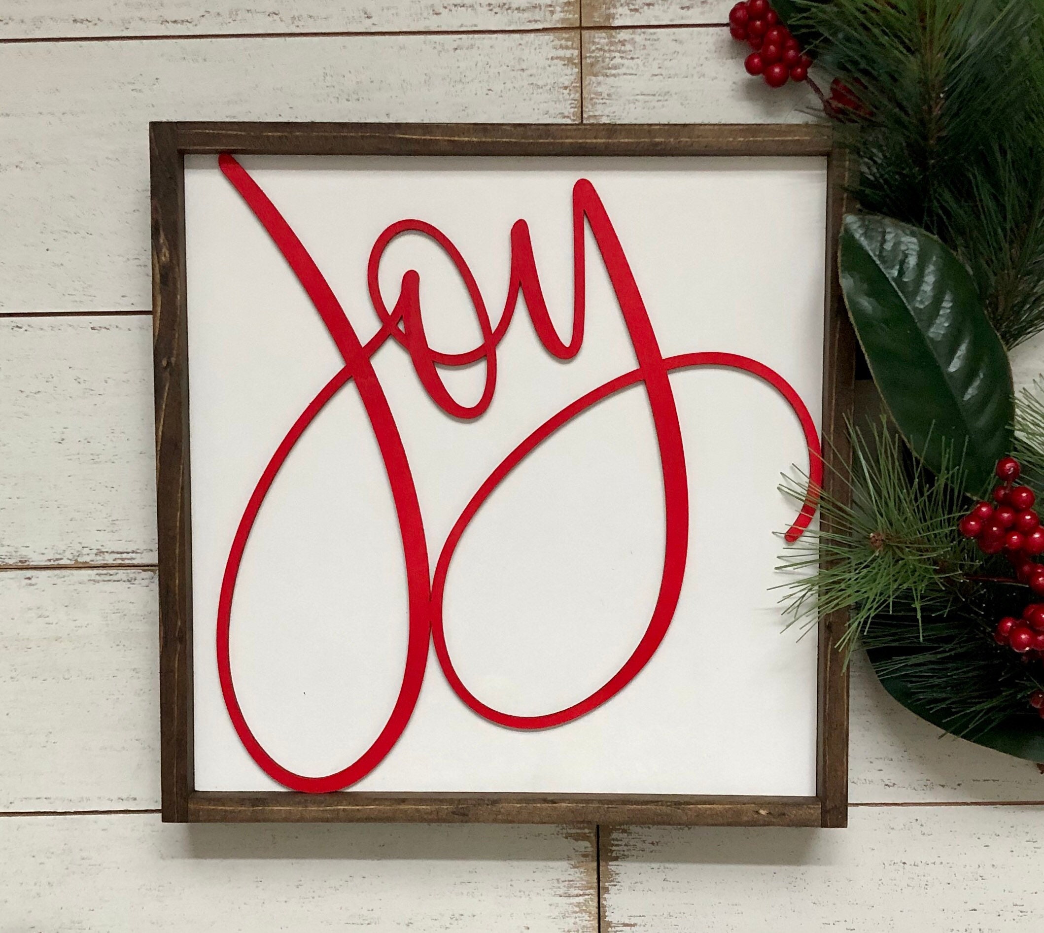 Joy Wood Sign Christmas Joy Wall Decor Joy Wreath Decor  Etsy