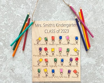 Personalized Teacher's Class Gift | End of Year Class Gift | Teacher Appreciation Gift |Students finger prints | Unique Gifts For Teachers