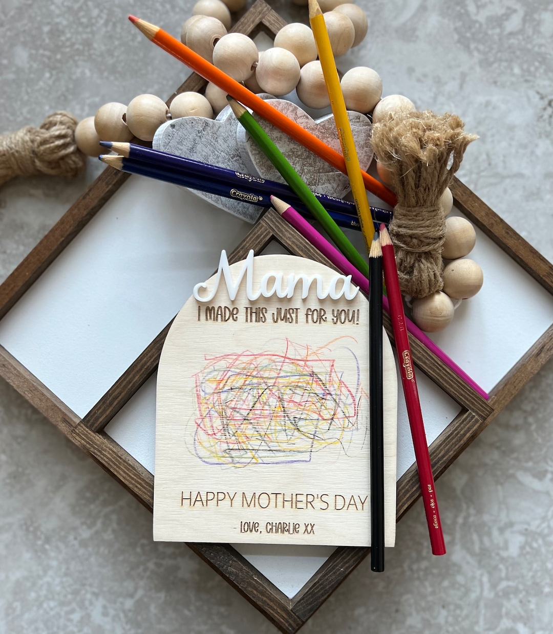 Mothers Day DIY Sign Mother's Day Drawing Gift Mother's Day Card From ...