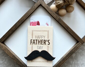 Father’s Day Gift Card Holder | Mustache Gift Card Money Holder | Gift Present for Dad | Grandpa Gift Card | Money Holder | Sustainable Gift