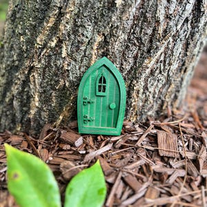 Goblin Fairy Door | Gothic Fairy Doors | Baseboard Mouse Door | Whimsical Fairy Door | Baseboard Door |Fairy\ Mouse Door |Green Fairy garden