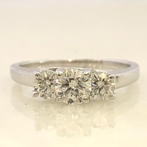 Gorgeous 14k White Gold Three Stone Diamond Ring