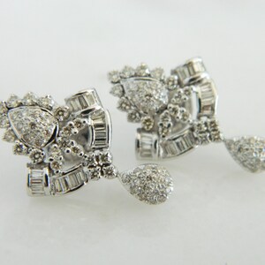 Vintage style 1.30CT Diamond 18K White gold earrings