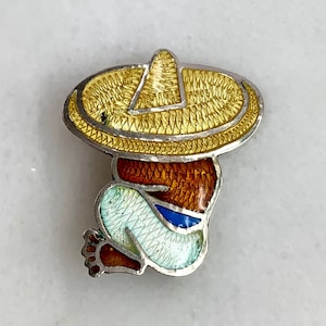 Incredible Sterling Silver &quot;Jeronimo Fuentes&quot; enamel brooch
