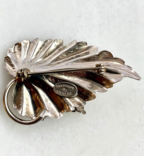 Lovely Sterling silver "Danecraft" leaf Brooch - image 2