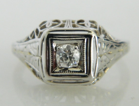 Art Deco Era Diamond Engagement Ring - image 1