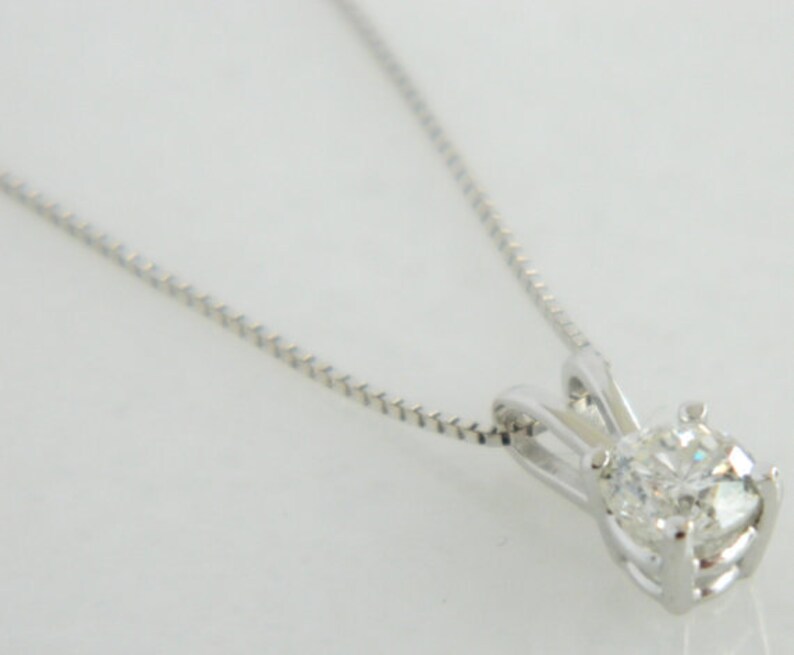 Diamond Pendant Necklace: .35 Carat 14K White Gold afbeelding 3