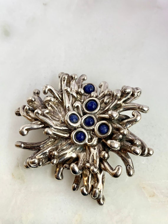 Incredible Sterling Silver and Lapis Pendant - image 1