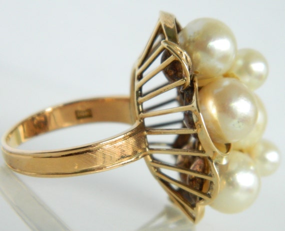 Beautiful Vintage 14K Rose Gold Pearl Ring size 8… - image 4