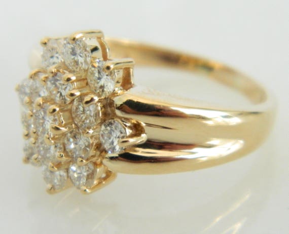 Wonderful 14K Gold Diamond Ring size 7.5 - image 2