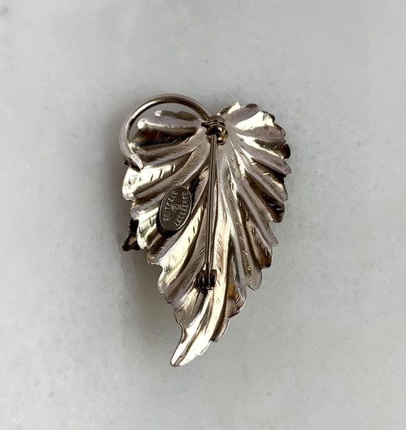 Lovely Sterling silver "Danecraft" leaf Brooch - image 4