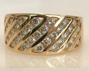 Stunning 14k Yellow Gold Diamond Band