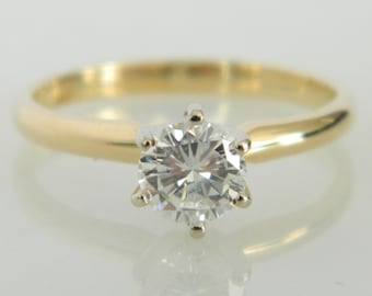 14K Gold .60 Carat Diamond Solitaire Engagement Ring - Size 6 1/2