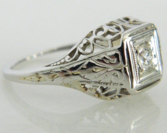 Art Deco Era Diamond Engagement Ring - image 2
