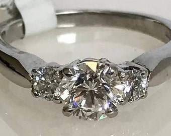 Gorgeous Platinum Three Stone Diamond Engagement Ring