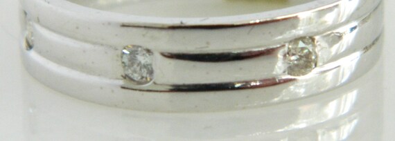 18K White Gold Diamond Wedding Band size 6.75 - image 2