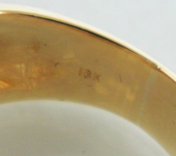 18K Gold Ruby Diamond Ring: Channel Set Pave Band… - image 5