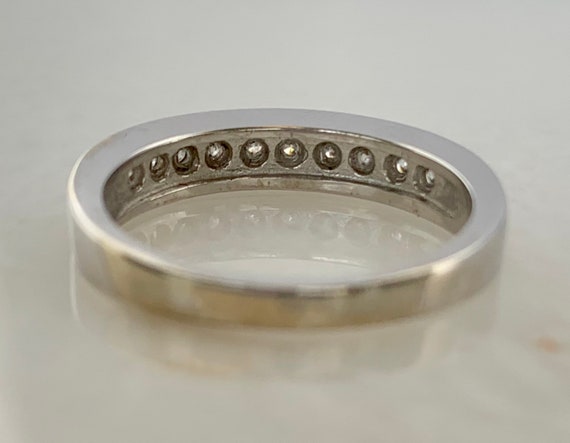 Lovely 10k White Gold Diamond Band - image 5