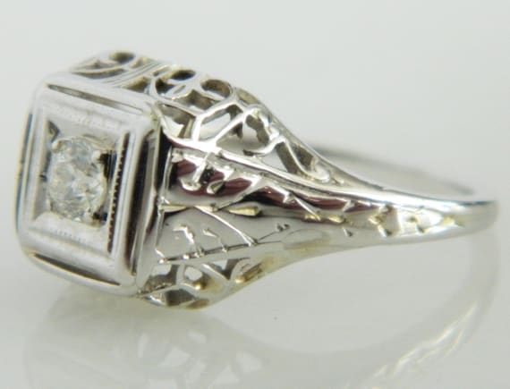 Art Deco Era Diamond Engagement Ring - image 3