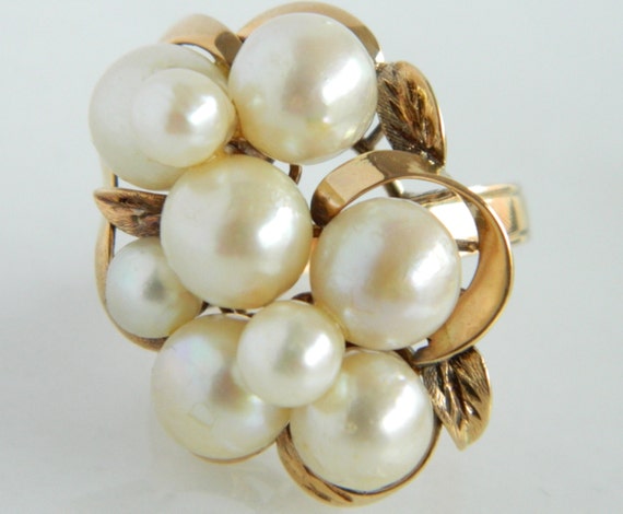 Beautiful Vintage 14K Rose Gold Pearl Ring size 8… - image 2