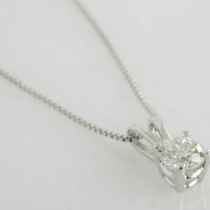 Diamond Pendant Necklace: .35 Carat 14K White Gold afbeelding 2
