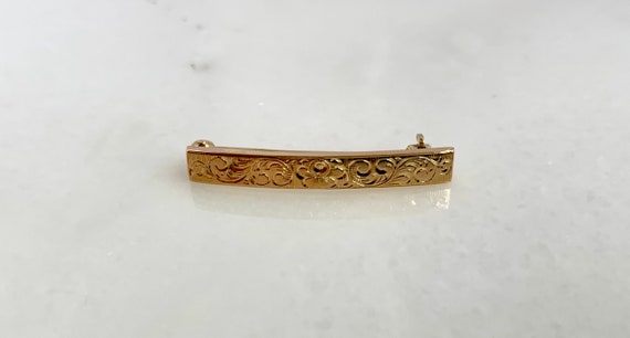 Gorgeous Vintage 14k Yellow Gold Brooch - image 1