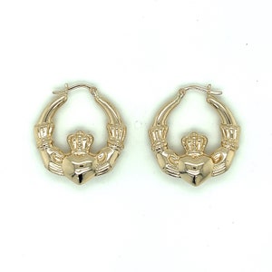 14k yellow gold Claddagh Earrings