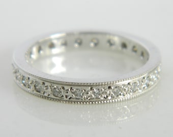 18K White Gold Diamond Eternity Band - .50 Carat Wedding Ring