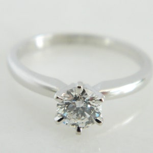 Beautiful 14K White Gold Diamond Solitaire Engagement Ring image 2