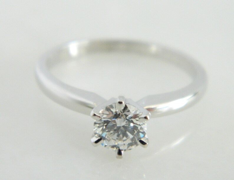 Beautiful 14K White Gold Diamond Solitaire Engagement Ring image 2