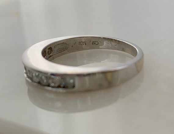 Lovely 10k White Gold Diamond Band - image 4