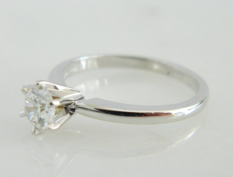 Beautiful 14K White Gold Diamond Solitaire Engagement Ring image 4