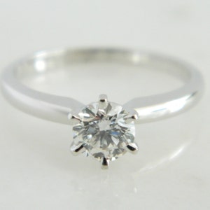 Beautiful 14K White Gold Diamond Solitaire Engagement Ring image 1