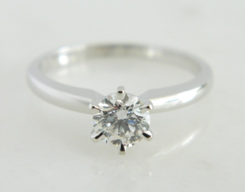 Beautiful 14K White Gold Diamond Solitaire Engagement Ring image 1