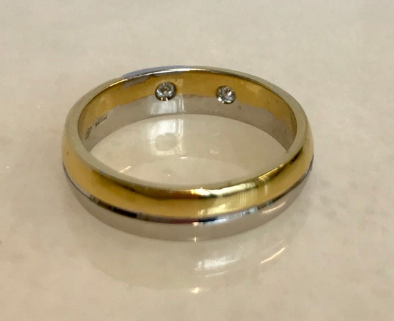 Incredible 18k Two Tone Diamond Band - image 2